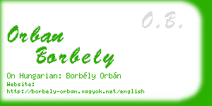 orban borbely business card