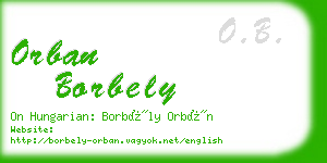 orban borbely business card